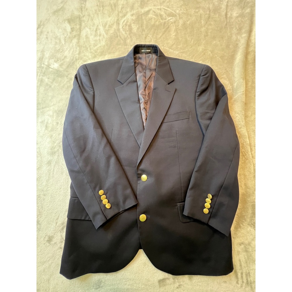 Lauren Ralph Lauren Blazer Mens 42R estimated Navy Blue Wool Gold Button Jacket